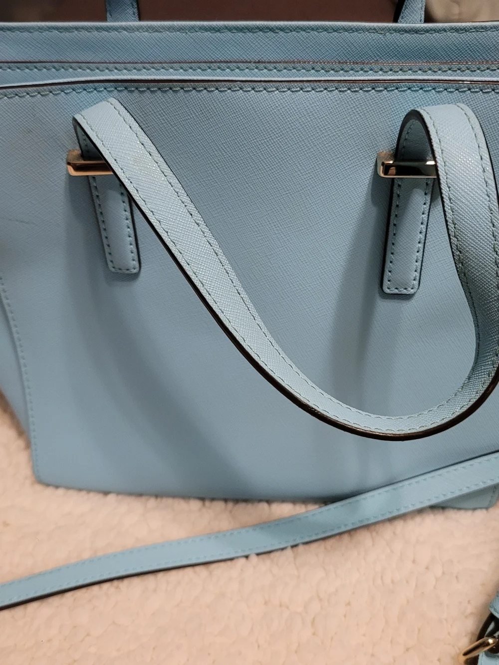 kate spade Light Blue Saffiano Leather Tote with Gold-Tone Hardware - Picture 2 of 3